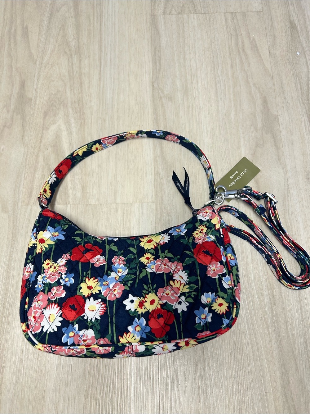 Vera Bradley x Target Quilted Floral Crescent Crossbody Bag Poppy Meadow NEW